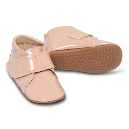 PomPom pige "hjemmesko" - Dusty rose patent 
